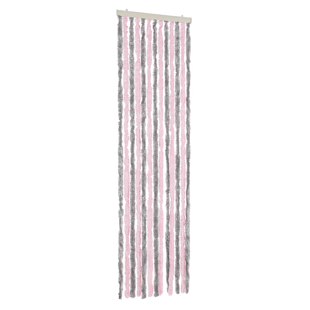 vidaXL Závěs proti hmyzu stříbrošedý a růžový 56 x 185 cm žinylka