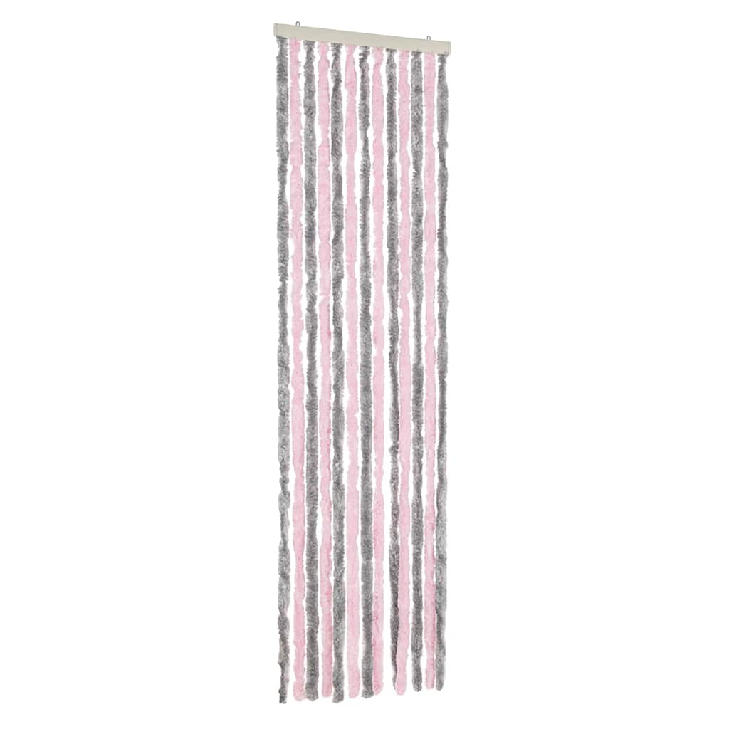 vidaXL Závěs proti hmyzu stříbrošedý a růžový 56 x 200 cm žinylka