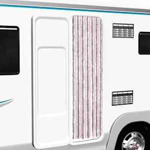 Zavesa proti mrčesu srebrno siva in roza 56x200 cm šenilja