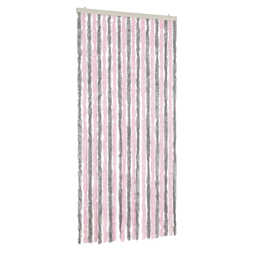 vidaXL Závěs proti hmyzu stříbrošedý a růžový 90 x 200 cm žinylka