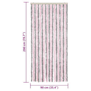 Závěs proti hmyzu stříbrošedý a růžový 90 x 200 cm žinylka - obrázek 7