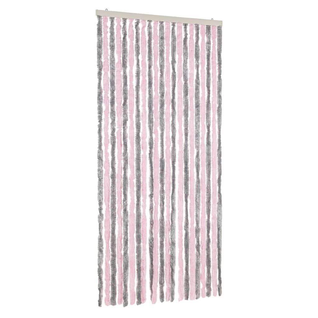 vidaXL Závěs proti hmyzu stříbrošedý a růžový 90 x 220 cm žinylka