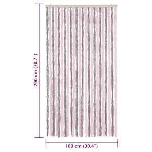 Závěs proti hmyzu stříbrošedý a růžový 100 x 200 cm žinylka - obrázek 7