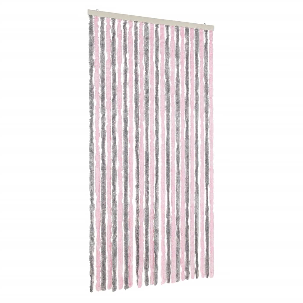 vidaXL Závěs proti hmyzu stříbrošedý a růžový 100 x 220 cm žinylka