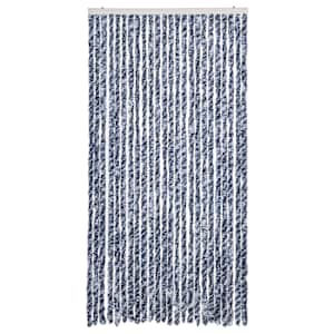 Závěs proti hmyzu modrý a bílý 100 x 200 cm žinylka - obrázek 3