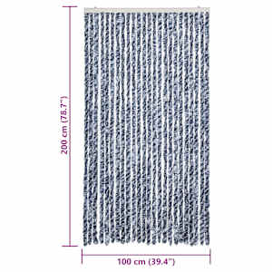 Závěs proti hmyzu modrý a bílý 100 x 200 cm žinylka - obrázek 7