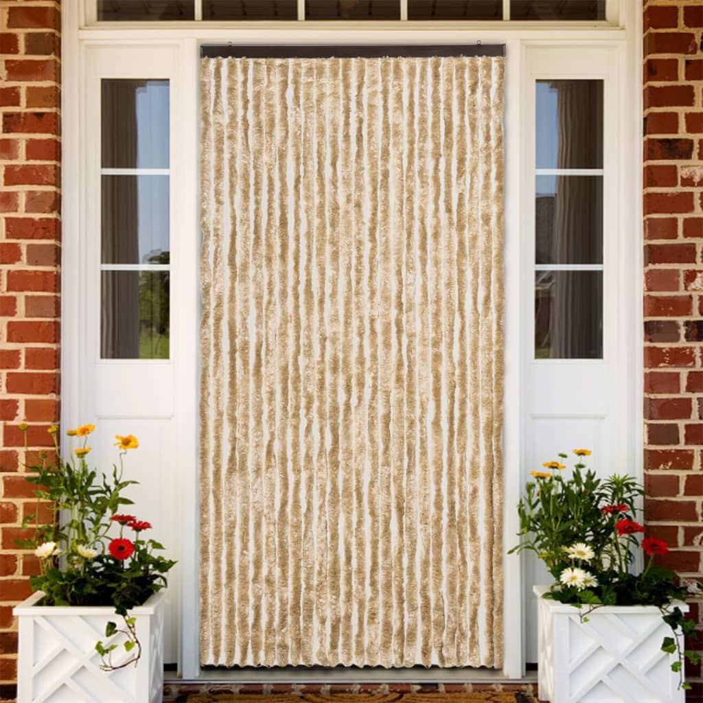 Fliegenvorhang Beige 100×230 cm Chenille