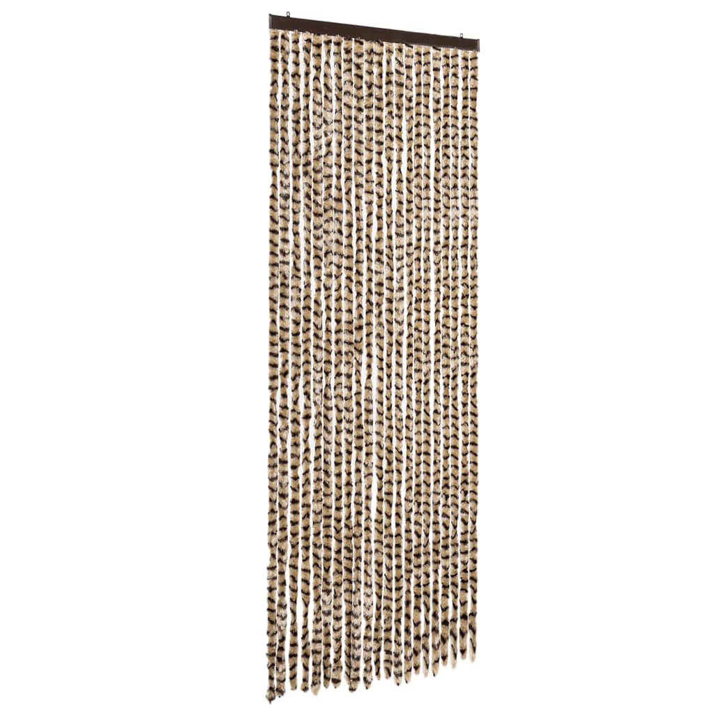 vidaXL Závěs proti hmyzu béžový a hnědý 90 x 200 cm žinylka