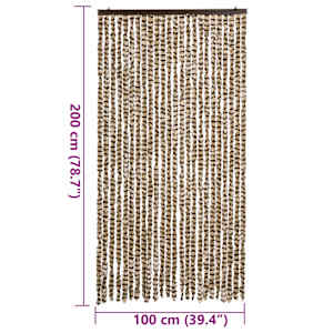 Závěs proti hmyzu béžový a hnědý 100 x 200 cm žinylka - obrázek 7