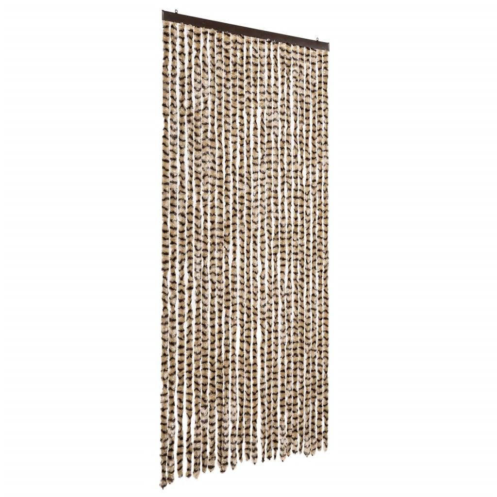 vidaXL Závěs proti hmyzu béžový a hnědý 100 x 230 cm žinylka