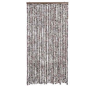 Závěs proti hmyzu hnědý a bílý 100 x 200 cm žinylka - obrázek 3