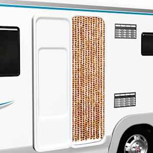 Zavesa proti mrčesu oker in bela 56x200 cm šenilja