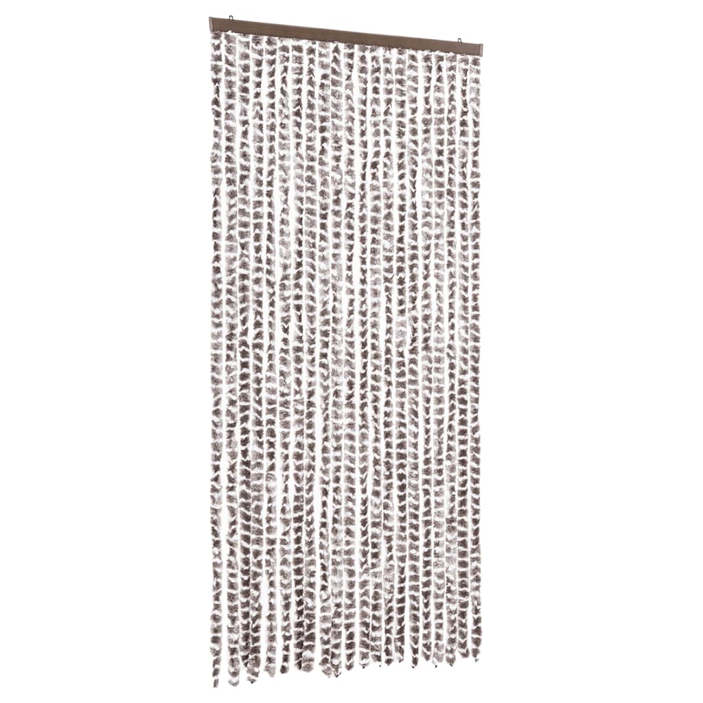 vidaXL Závěs proti hmyzu taupe a bílý 90 x 200 cm žinylka