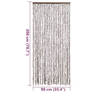 Závěs proti hmyzu taupe a bílý 90 x 200 cm žinylka - obrázek 7