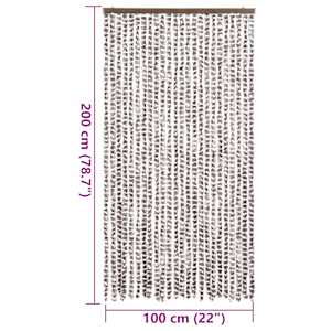 Závěs proti hmyzu taupe a bílý 100 x 200 cm žinylka - obrázek 7