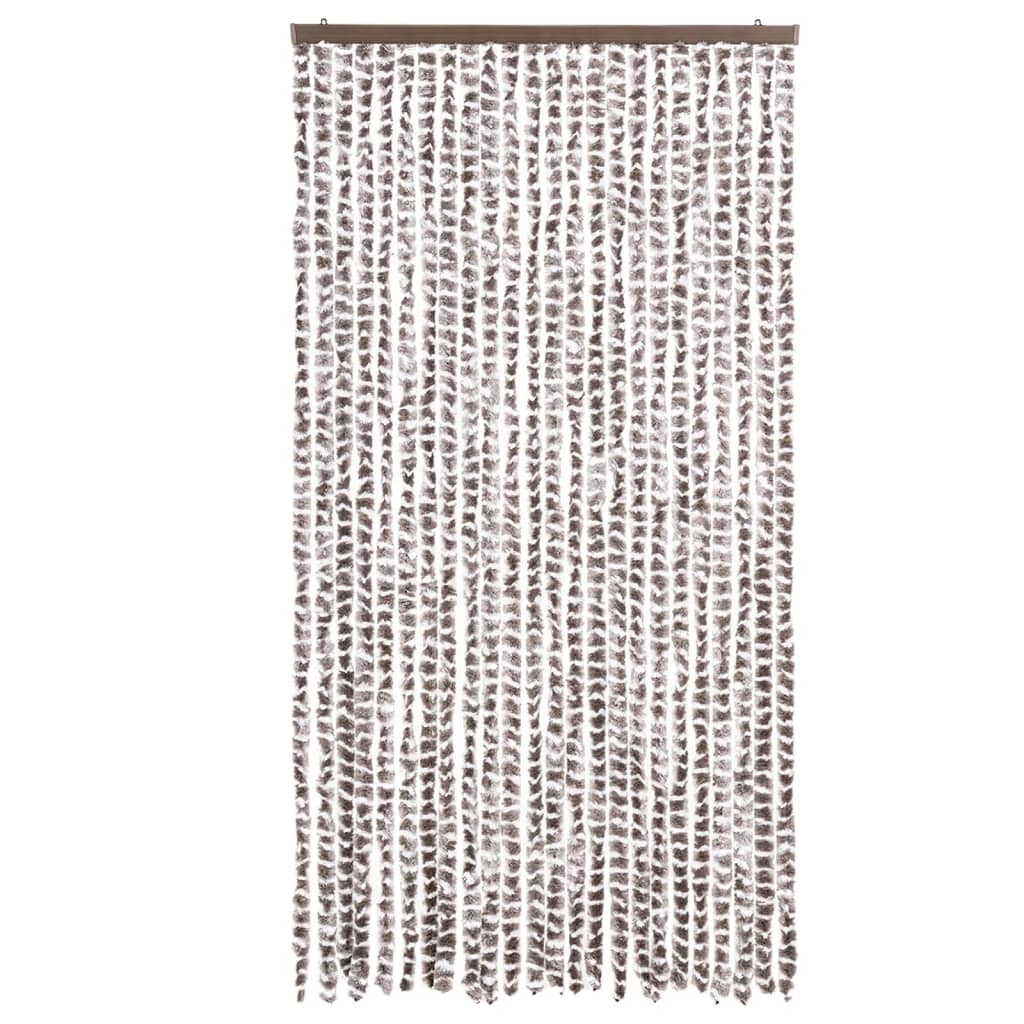 vidaXL Vliegengordijn 100x230 cm chenille taupe en wit, foto 2