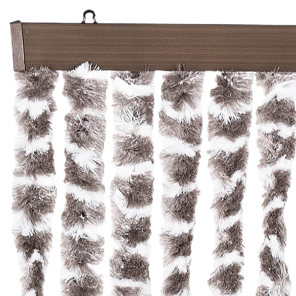 vidaXL Vliegengordijn 100x230 cm chenille taupe en wit, foto 4