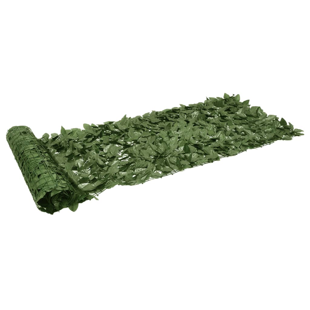 Paravento da Balcone con Foglie Verde Scuro 200x75 cm