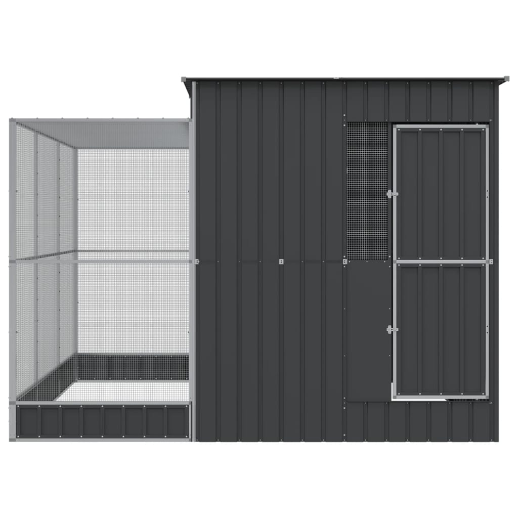 Aviary with Extension Outdoor Bird Cage Parrot Budgie House Silver Steel vidaXL - Picture 22 of 88