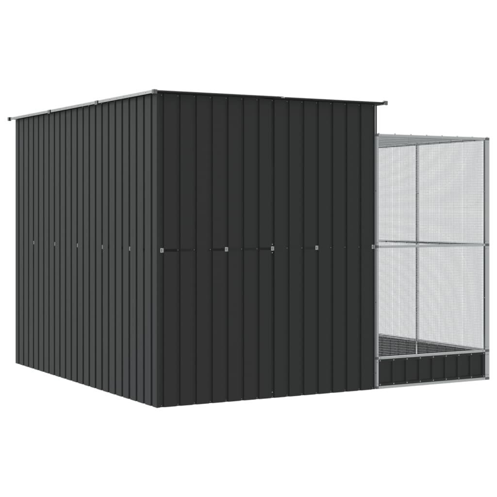 Aviary with Extension Outdoor Bird Cage Parrot Budgie House Silver Steel vidaXL - Picture 24 of 88