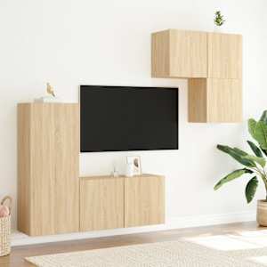 4dílná obývací stěna dub sonoma kompozitní dřevo - obrázek 3