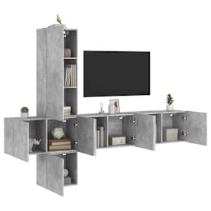 Komplet TV omaric 5-delni betonsko siv inženirski les