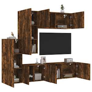 5dílná obývací stěna kouřový dub kompozitní dřevo - obrázek 1