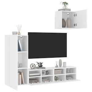 Komplet TV omaric 4-delni bel inženirski les