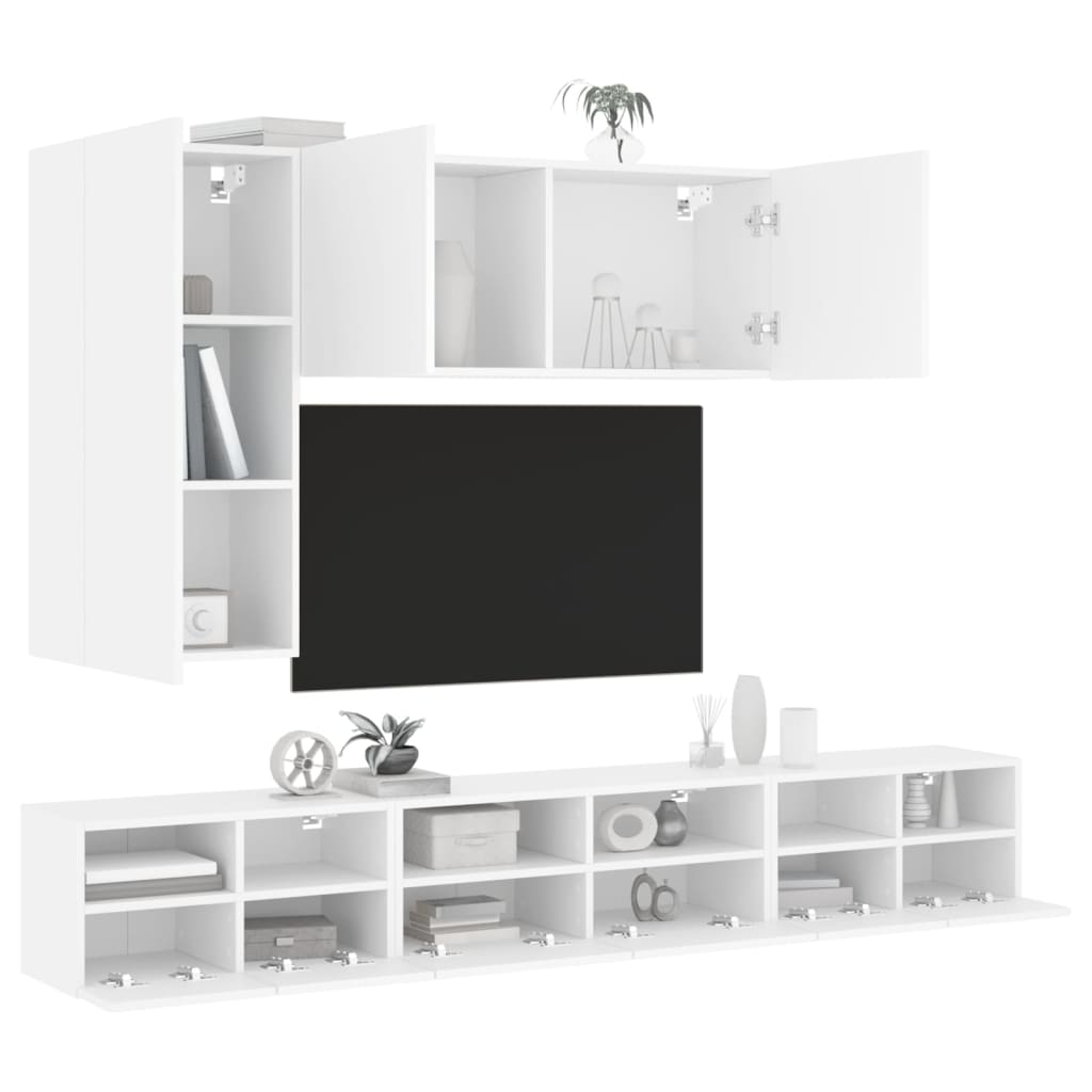 5dílná obývací stěna bílá kompozitní dřevo