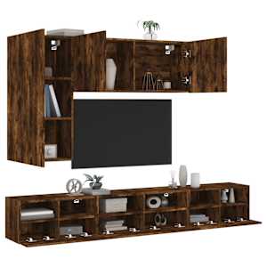 5dílná obývací stěna kouřový dub kompozitní dřevo - obrázek 1