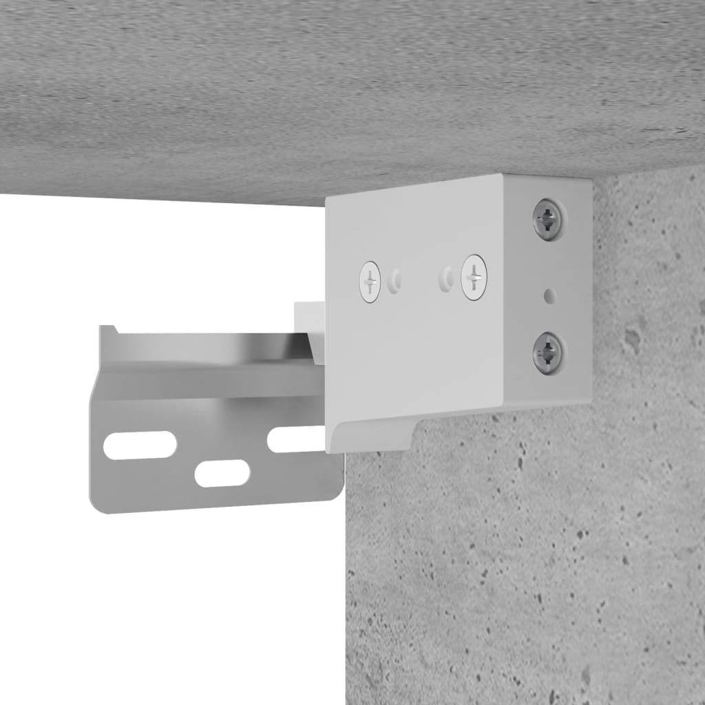 Comode TV de perete cu lumini LED, 4 piese, gri beton