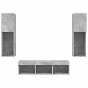 5dílná obývací stěna s LED betonově šedá kompozitní dřevo - obrázek 7