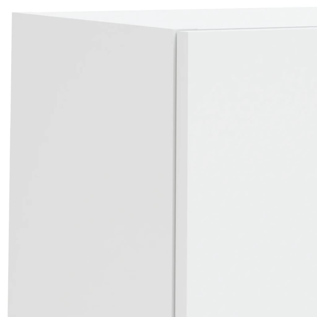 6-Piece tv cabinet set with led, white, engineered wood