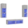 vidaXL 6-osaline telerikappide komplekt LED-tuledega, hall Sonoma tamm