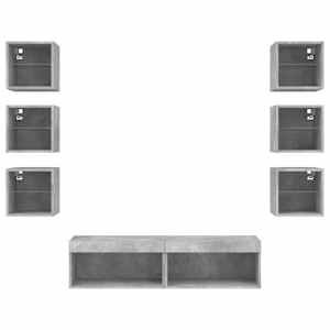 8dílná obývací stěna s LED betonově šedá kompozitní dřevo - obrázek 6