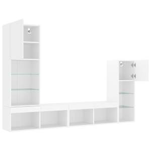 4dílná obývací stěna s LED osvětlením bílá kompozitní dřevo - obrázek 6