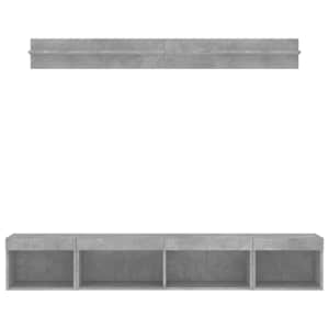 5dílná obývací stěna s LED betonově šedá kompozitní dřevo - obrázek 6