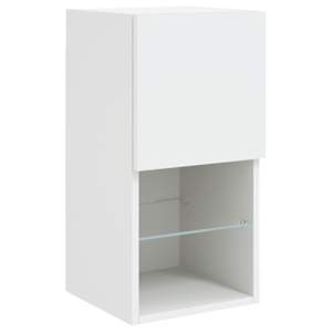 6dílná obývací stěna s LED osvětlením bílá kompozitní dřevo - obrázek 8