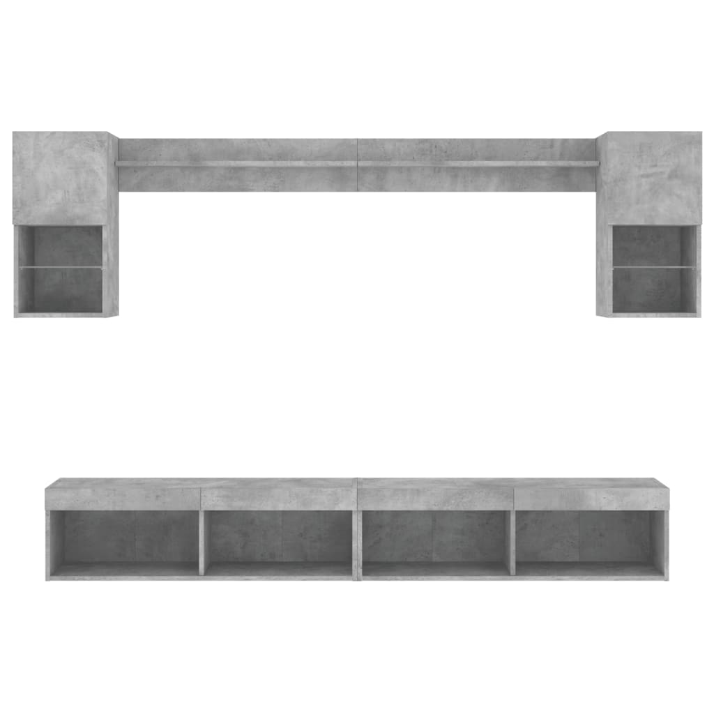 6-osaline telerikappide komplekt LED-tuledega, betoonhall - Image 7