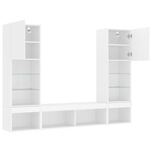 5dílná obývací stěna s LED osvětlením bílá kompozitní dřevo - obrázek 6