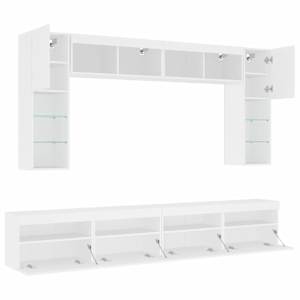 8dílná obývací stěna s LED osvětlením bílá - obrázek 6