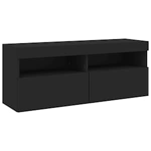 7dílná obývací stěna s LED osvětlením černá - obrázek 7