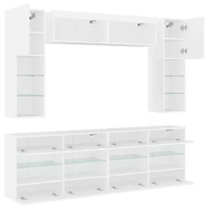6dílná obývací stěna s LED osvětlením bílá - obrázek 7