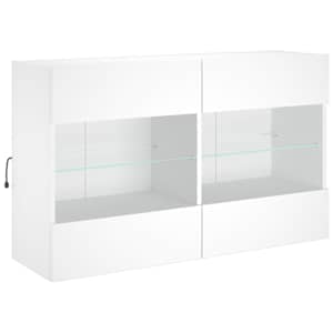 6dílná obývací stěna s LED osvětlením bílá - obrázek 8