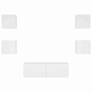 5dílná obývací stěna s LED osvětlením bílá - obrázek 7