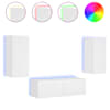 vidaXL 3-osaline telerikappide komplekt LED-tuledega, valge