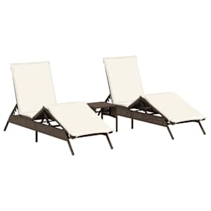 vidaXL lamamistoolid 2 tk, lauaga, pruun, pol&uuml;rotang