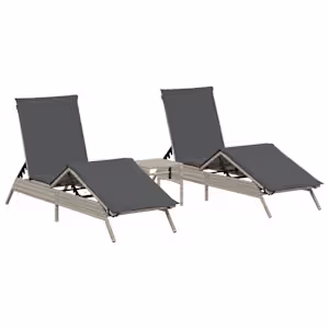 vidaXL lamamistoolid 2 tk, lauaga, helehall, pol&uuml;rotang