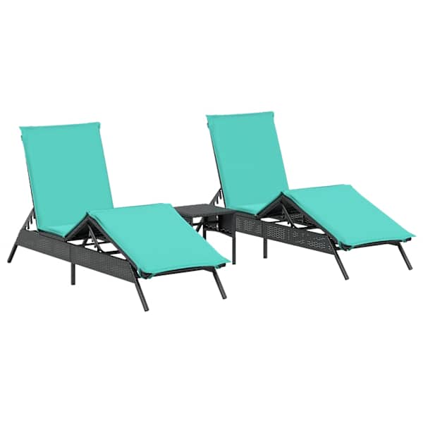 vidaXL lamamistoolid 2 tk, lauaga, must, pol&uuml;rotang