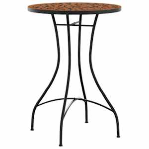 Mozaikový bistro stolek terakota Ø 50 x 70 cm keramika - obrázek 4